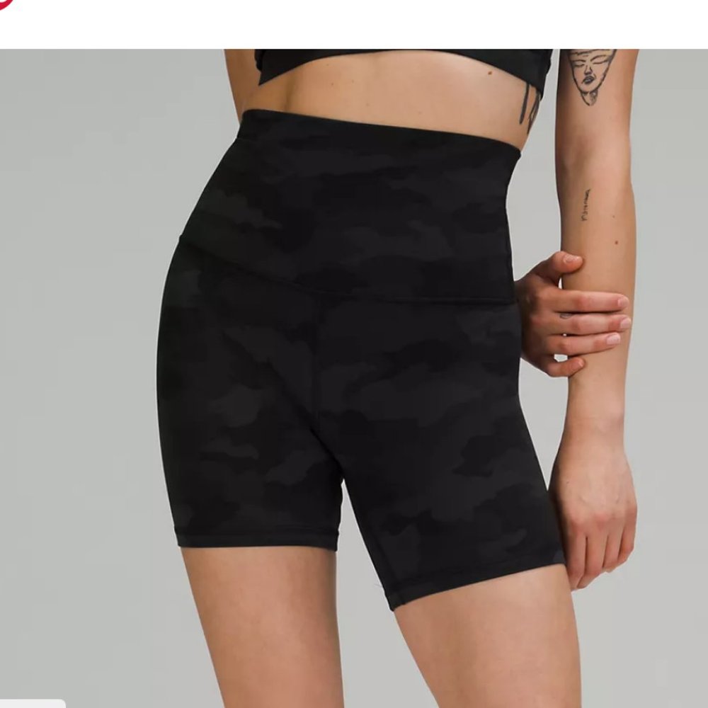 NWT LULULEMON ALIGN BIKE SHORTS  HIGH RISE  8” Size 4 Heritage 365 Camo NEW - Picture 3 of 4